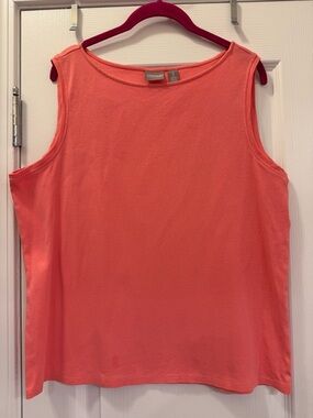 Chico's Coral Sleeveless Cotton Tank
